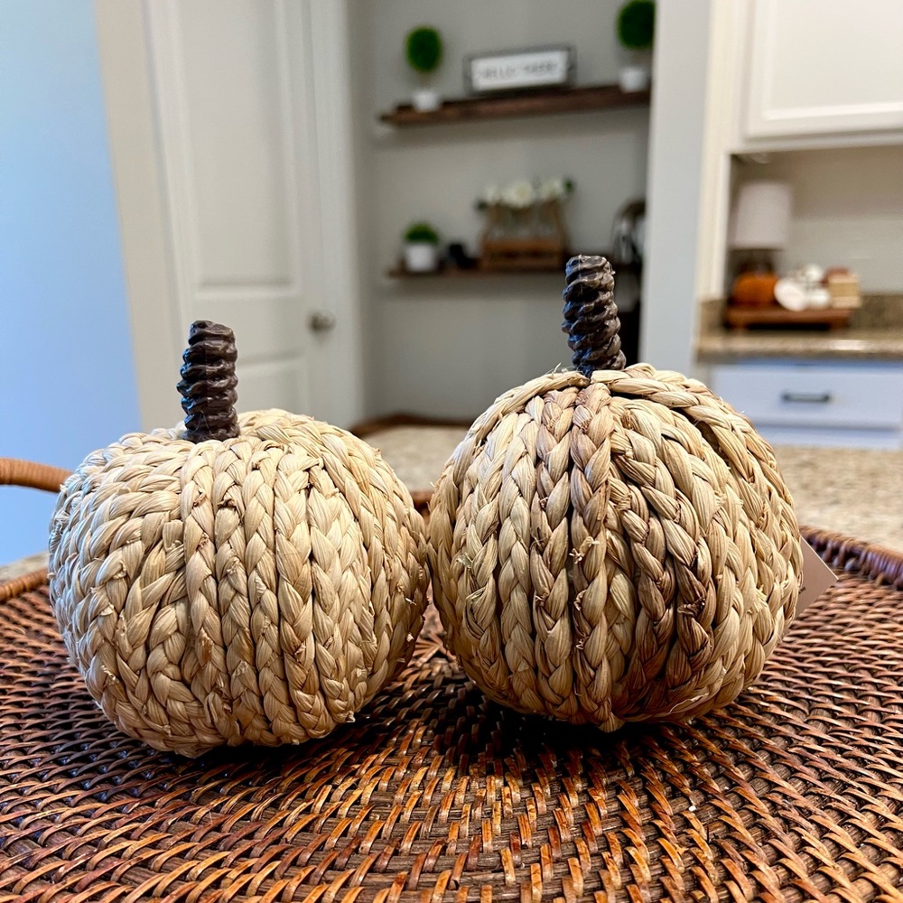 2 Target 🎯 Natural Woven Pumpkins